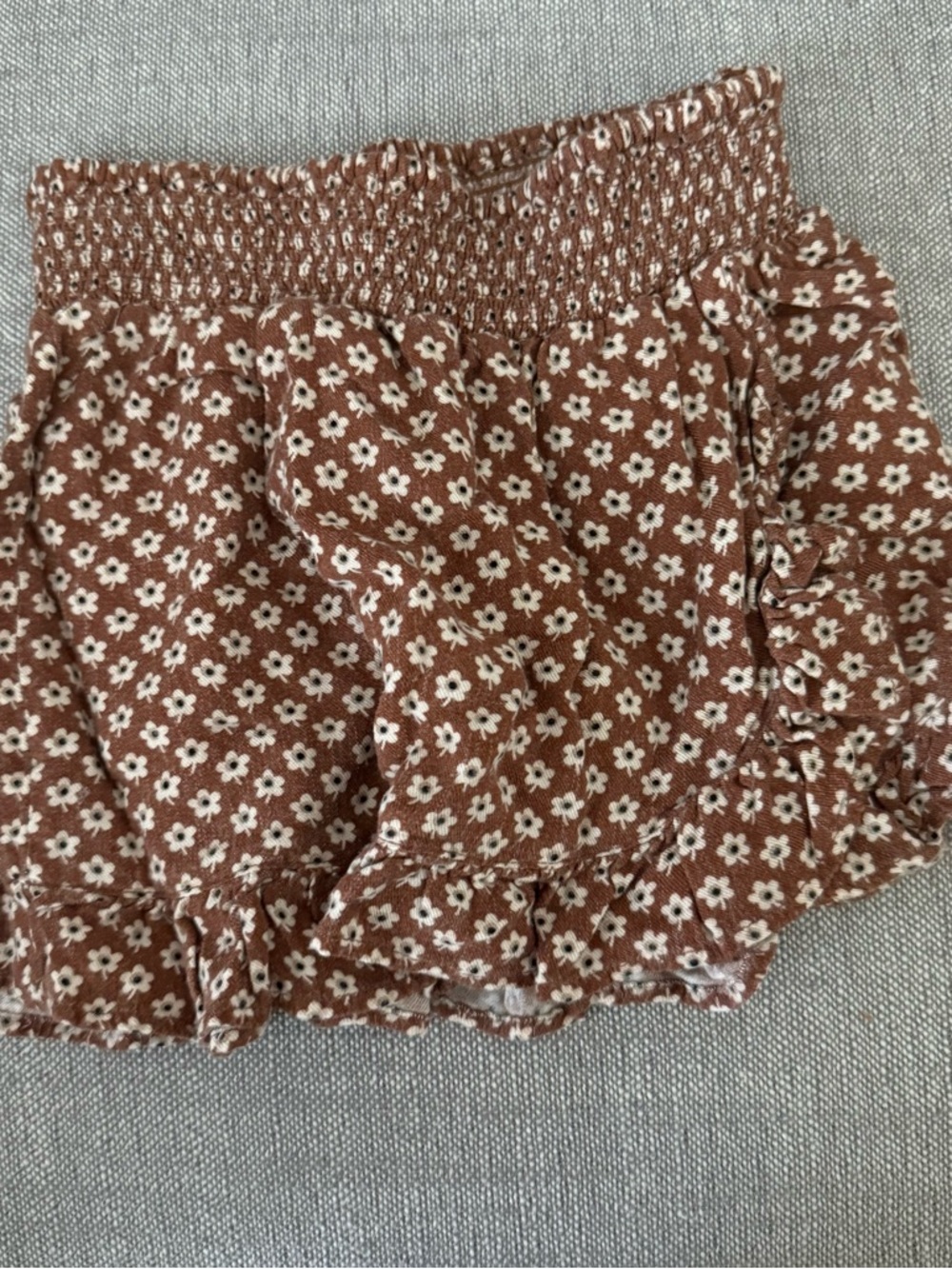 Rylee + Cru Rust and Cream Textured Floral skirt